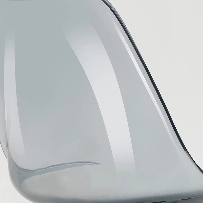 Chaise de bureau à roulettes en acrylique, sans accoudoirs, réglable en hauteur et pivotante