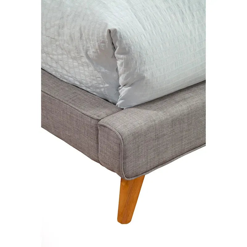 Lit plateforme rembourré gris foncé