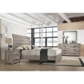Roundhill Furniture Floren Contemporary Weathered Gray Wood Bedroom Set, Panel Bed, Dresser, Mirror, Nightstand