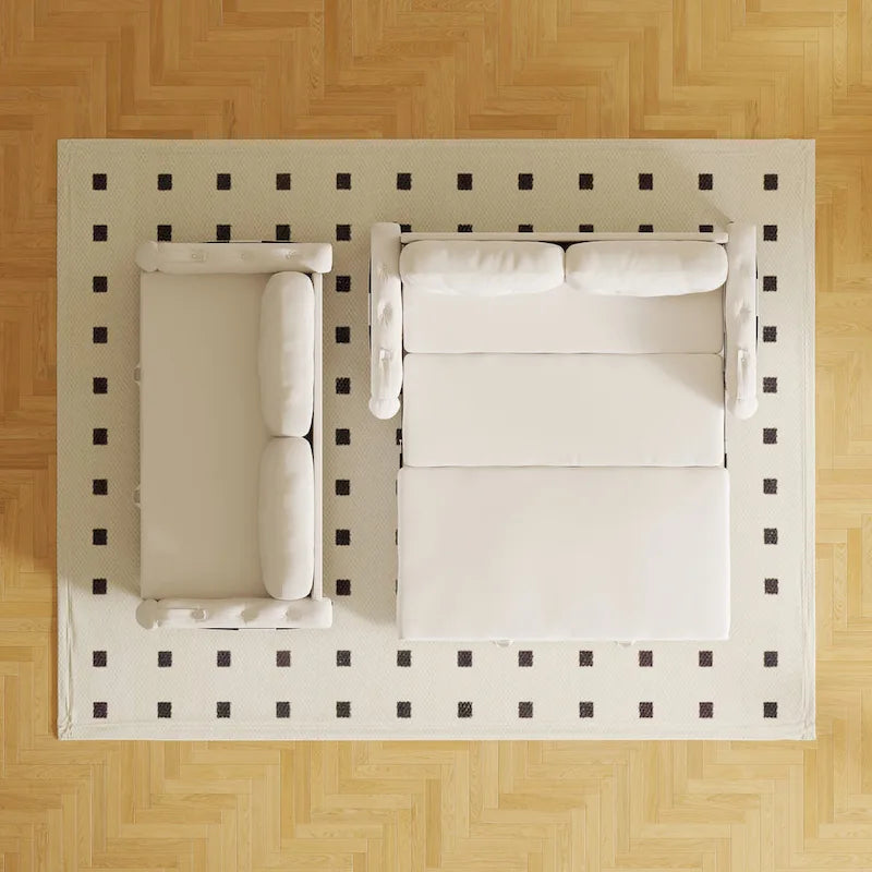 Canapé-lit Queen size avec système hydraulique, espace de rangement et 2 oreillers moelleux, rembourré avec capitonnage à boutons