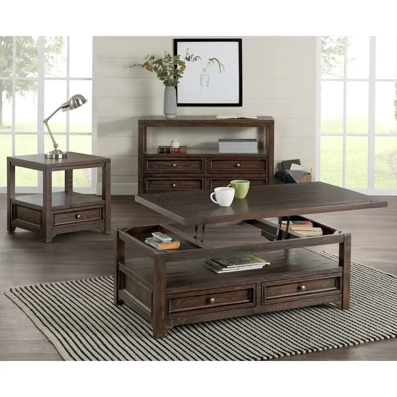 Table basse relevable en bois massif