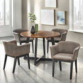 Table à manger ronde Mid-Century Modern avec plateau en placage de frêne