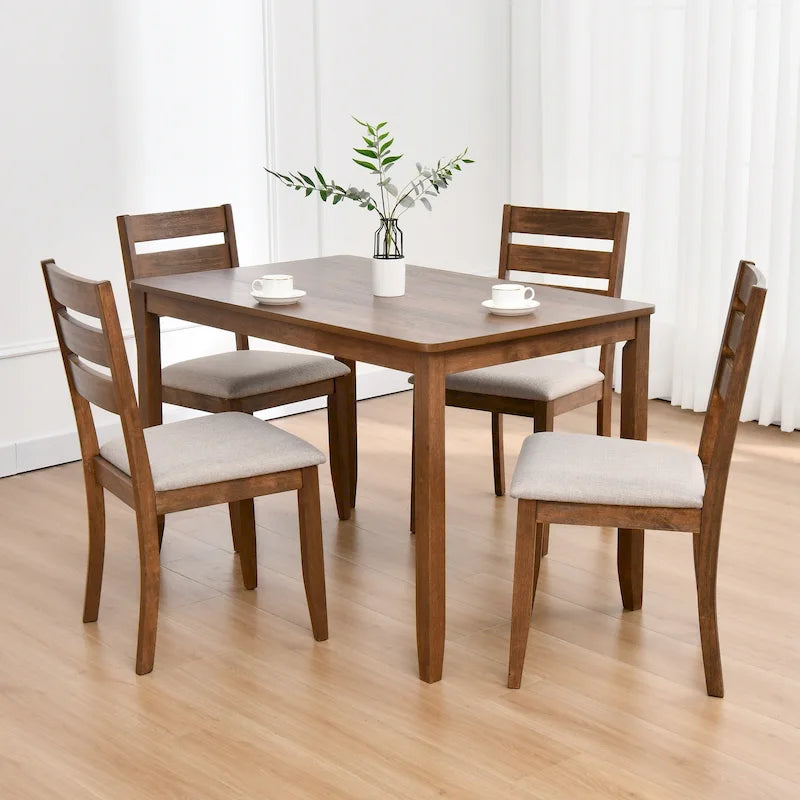 Table à manger carrée en hévéa massif pour salle à manger de style fermier