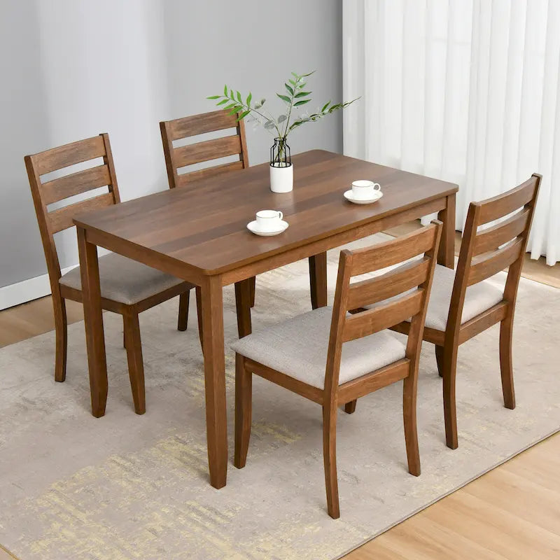 Table à manger carrée en hévéa massif pour salle à manger de style fermier
