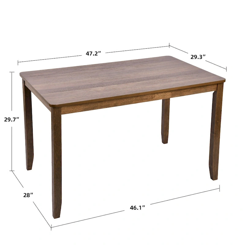 Table à manger carrée en hévéa massif pour salle à manger de style fermier