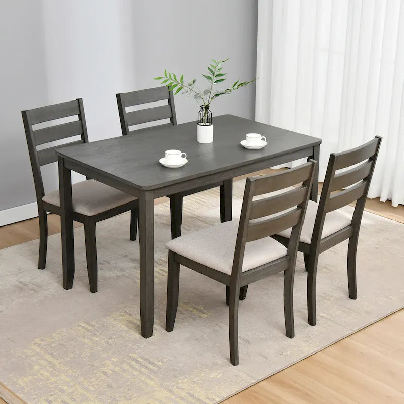 Table à manger carrée en hévéa massif pour salle à manger de style fermier