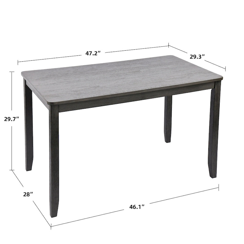 Table à manger carrée en hévéa massif pour salle à manger de style fermier