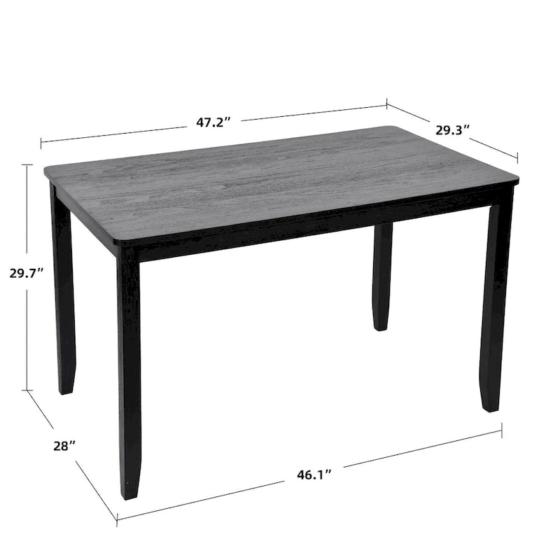 Table à manger carrée en hévéa massif pour salle à manger de style fermier