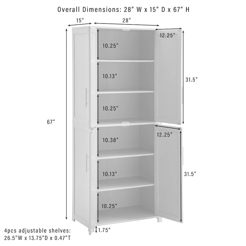 Armoire de rangement de cuisine avec étagères réglables
