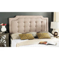 SAFAVIEH Shanika Taupe Upholstered Tufted Headboard (King)