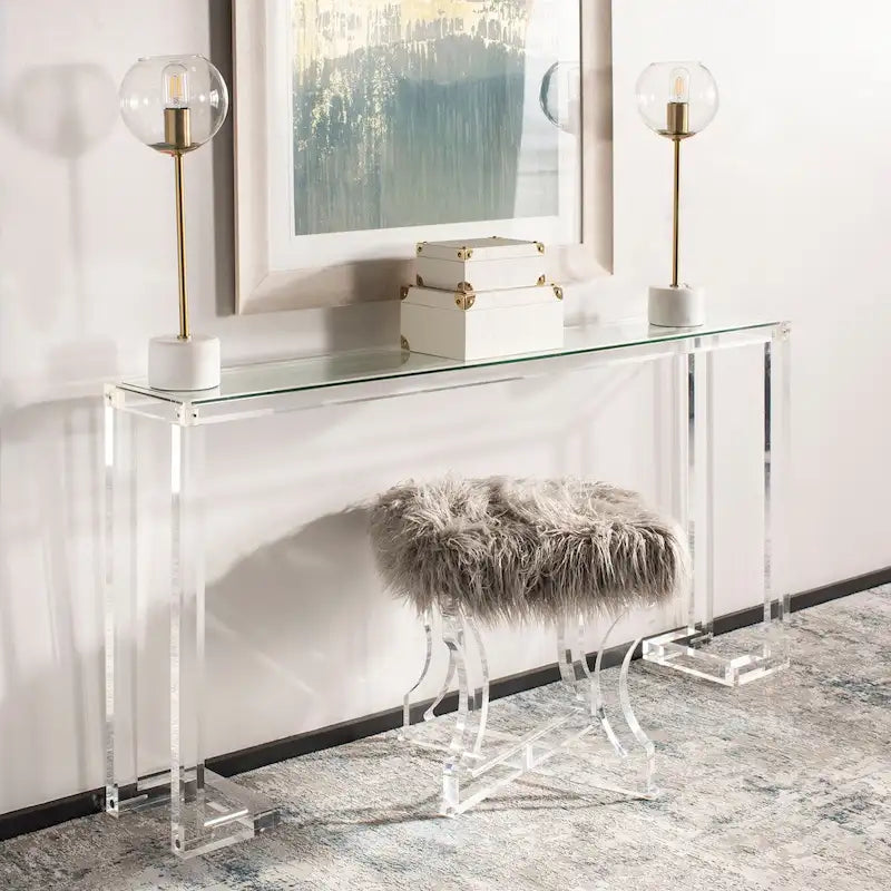 Console en acrylique transparent - 60 L x 10 P x 30 H