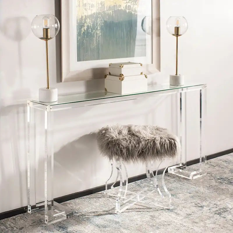 Console en acrylique transparent - 60 L x 10 P x 30 H