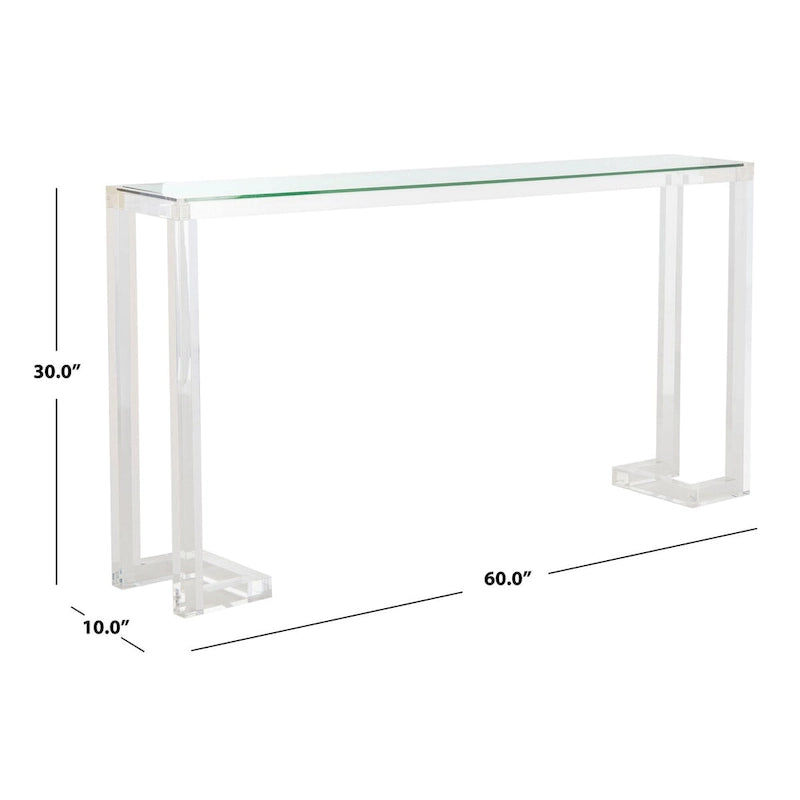 Console en acrylique transparent - 60 L x 10 P x 30 H