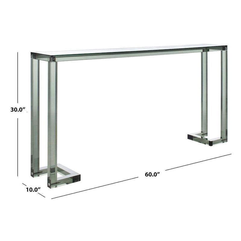 Console en acrylique transparent - 60 L x 10 P x 30 H