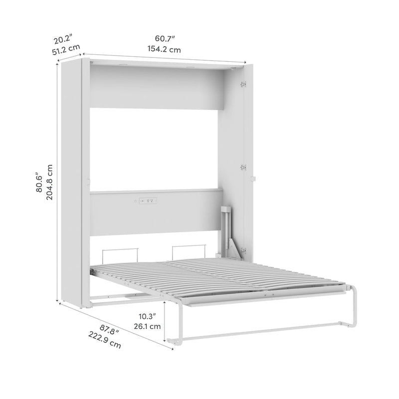 Lit escamotable laqué brillant pour les espaces multifonctionnels