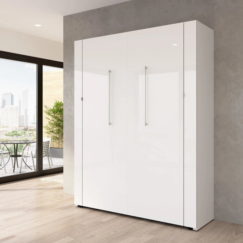 Lit escamotable laqué brillant pour les espaces multifonctionnels