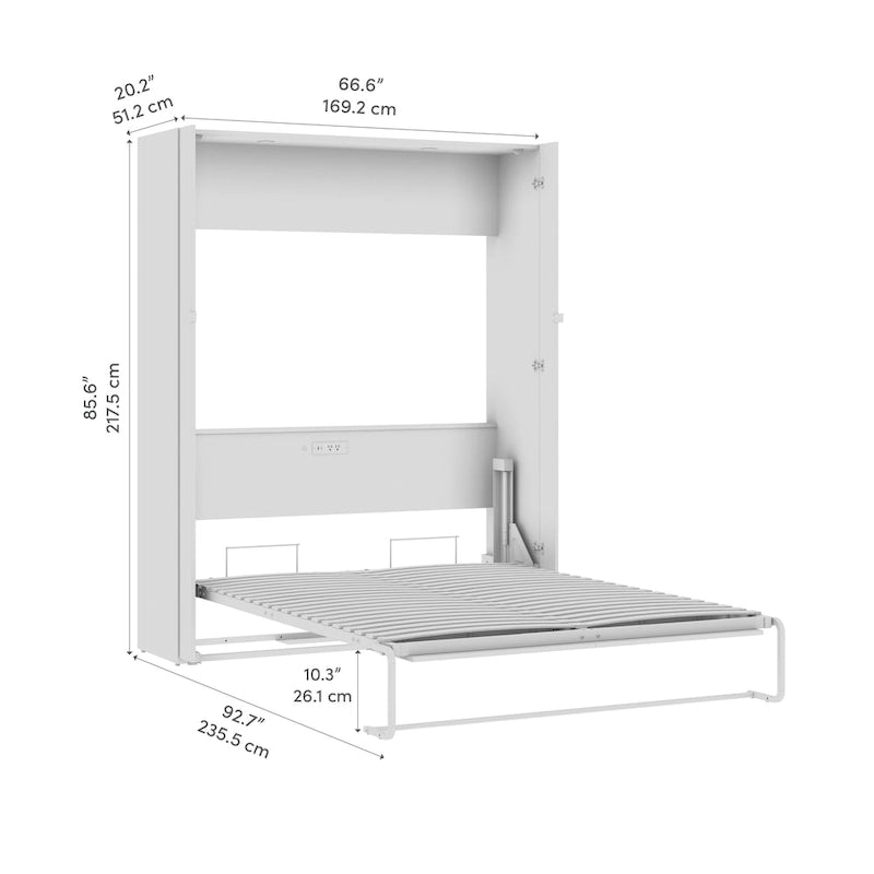 Lit escamotable laqué brillant pour les espaces multifonctionnels
