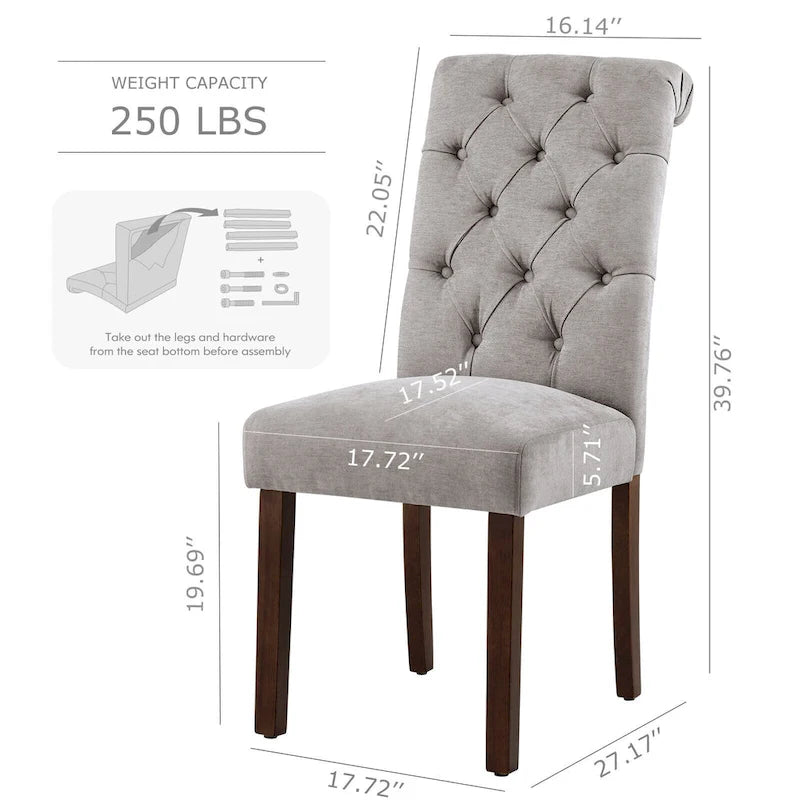 Chaise de salle à manger Parsons capitonnée avec siège rembourré