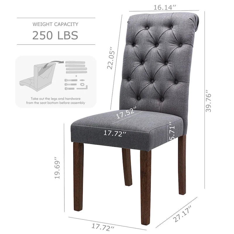 Chaise de salle à manger Parsons capitonnée avec siège rembourré
