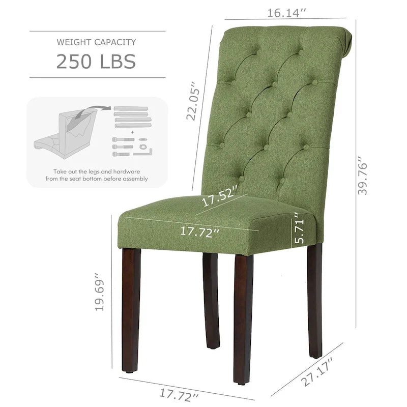 Chaise de salle à manger Parsons capitonnée avec siège rembourré