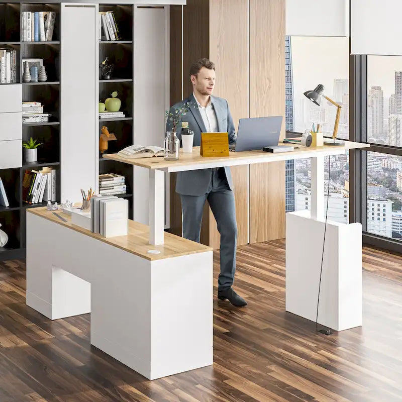 Sit-to-Stand Desk Spacious and Sturdy with Adjustable Height Feature