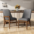Chaise de salle à manger arrondie en bois massif avec rembourrage capitonné