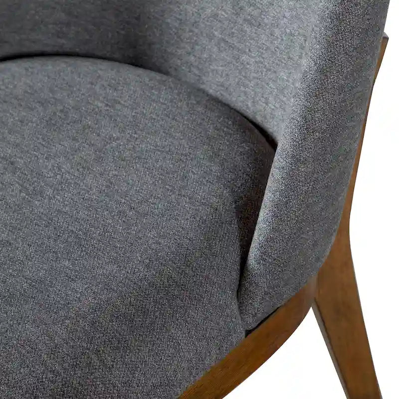 Chaise de salle à manger arrondie en bois massif avec rembourrage capitonné