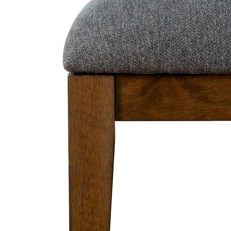 Chaise de salle à manger arrondie en bois massif avec rembourrage capitonné