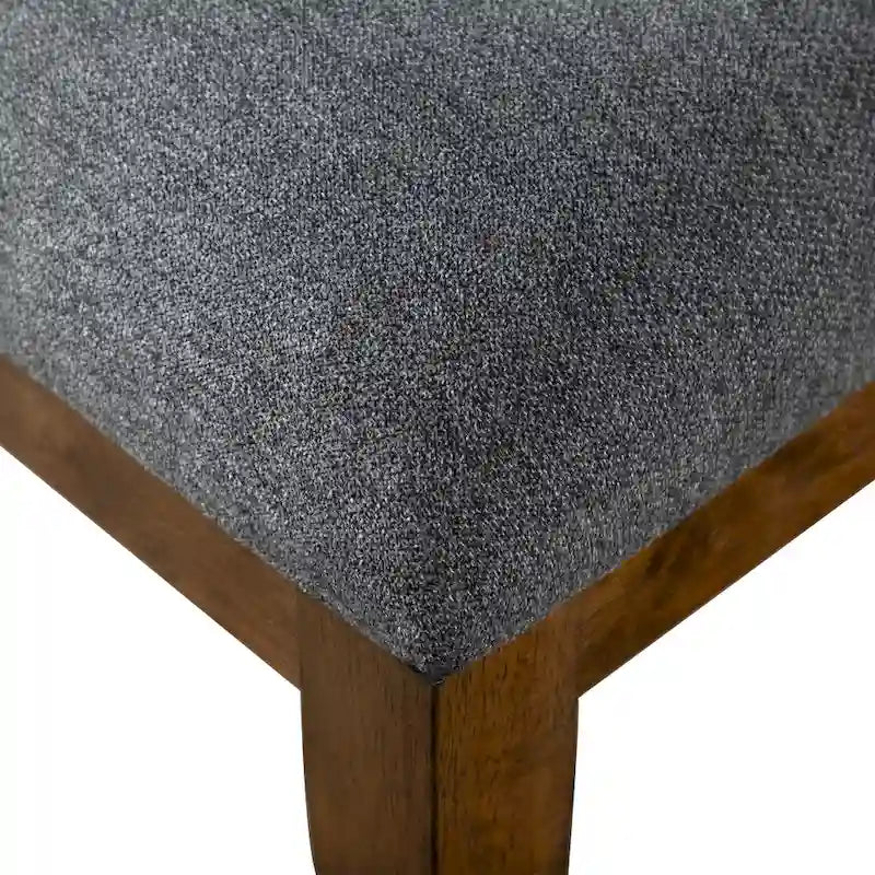 Chaise de salle à manger arrondie en bois massif avec rembourrage capitonné
