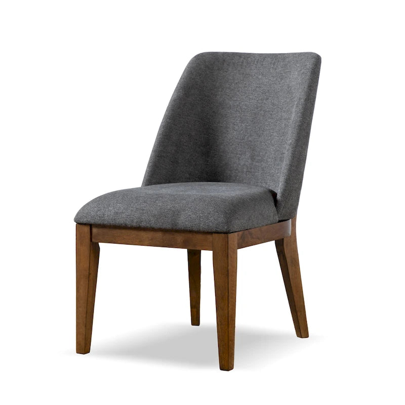 Chaise de salle à manger arrondie en bois massif avec rembourrage capitonné