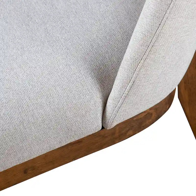 Chaise de salle à manger arrondie en bois massif avec rembourrage capitonné