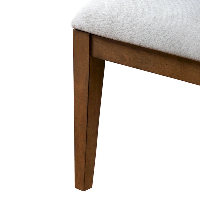Chaise de salle à manger arrondie en bois massif avec rembourrage capitonné